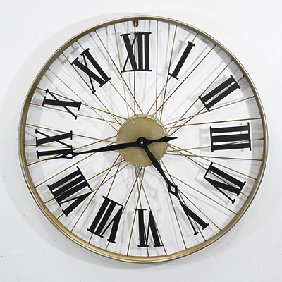 Vintage industrial Bicycle Wheel Wall Clock