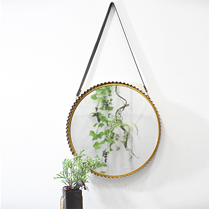 Antique Gold Round Decorative Metal Wall Mirror