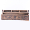 Vintage Wooden Crate Storage Box Milk Bottle Cutlery Holder Caddy 