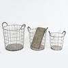 Stackable Bulk Recycled Decorative Round Rustic metal Wire Basket