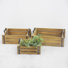 Rustic Distressed Storage Box Wooden Crates with Metal Handles