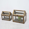 Shabby Chic Wood Framed Home Indoor Mini Glass Greenhouse 