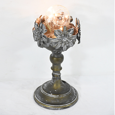Vintage Metal Pedestal mini Decorative Desktop Lamp with Led