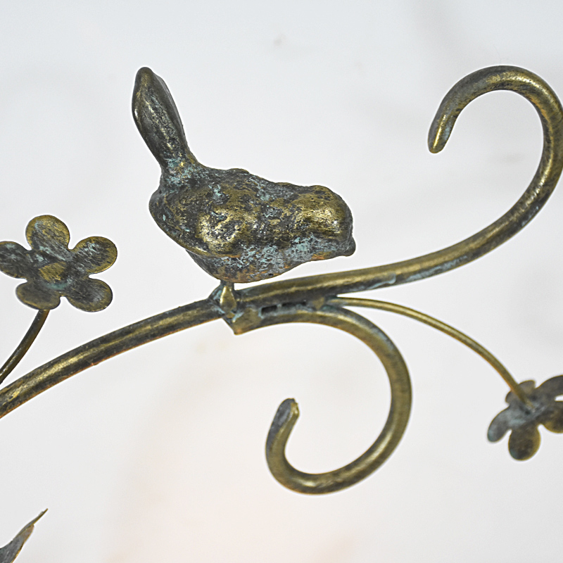 Farmhouse Antique Metal Handmade Desk Led Lamp with bird decor