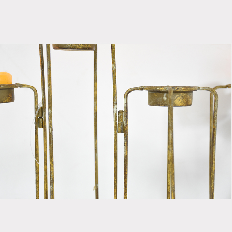 Vintage Simple Gold Metal Iron Candlesticks 