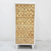 Natural Vintage Furniture Wood 6 Drawer Tall Chest of Drawers 