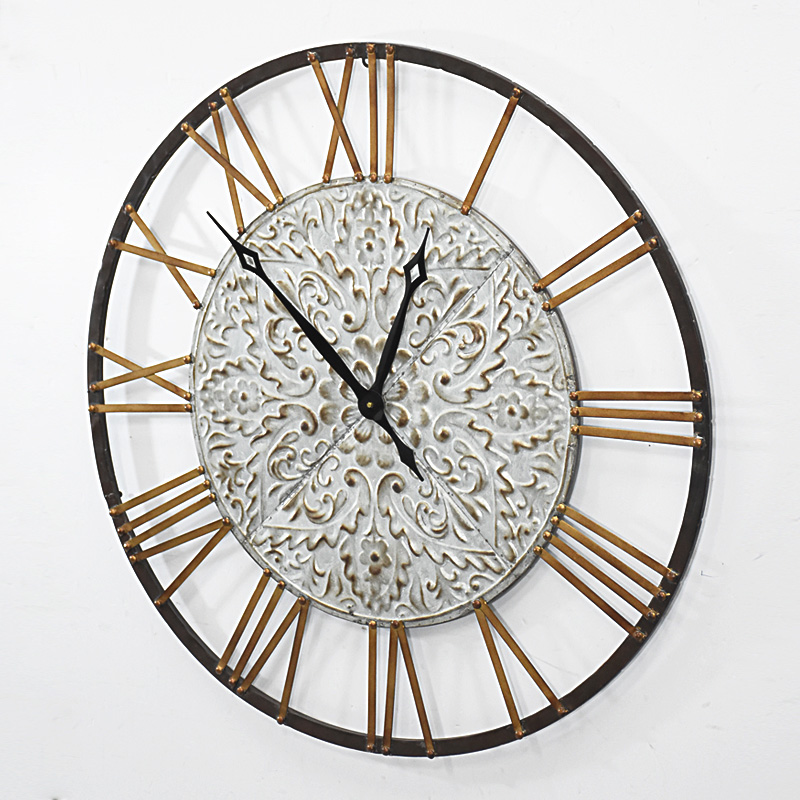 Vintage Round Handcraft Metal Wall Clock Home Decoration 