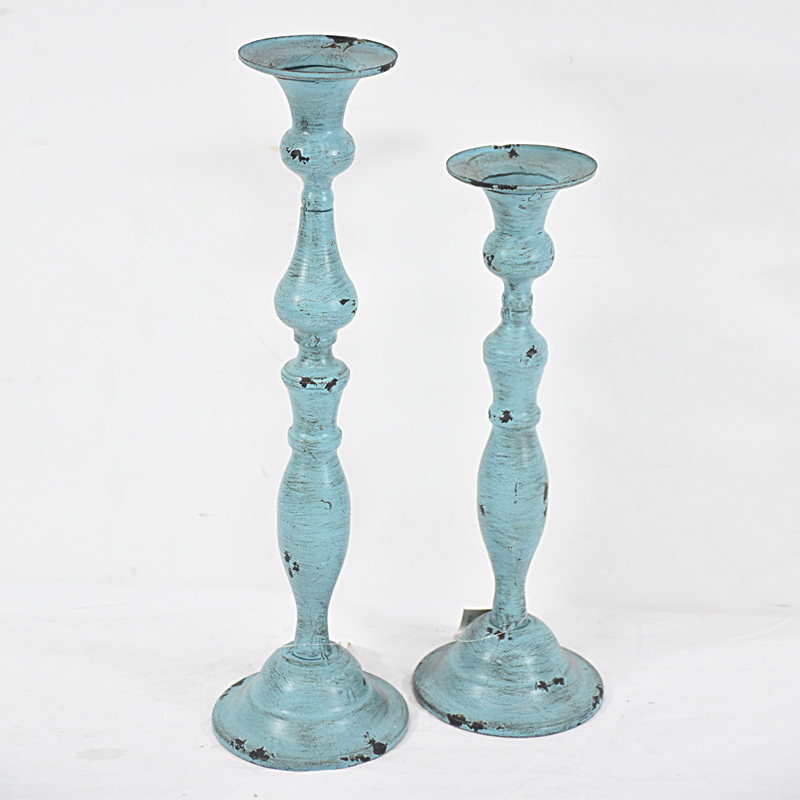 Shabby Chic Country Style Antique Candlestick Holders