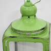 Antique Green Enamel Iron Hurricane Lantern