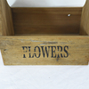 Set 2 "FLOWERS" Nature Finish vintage Wood Storage Basket