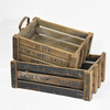 Rustic Country Style Reclaimed Wooden Crates Planter box with Metal Handle