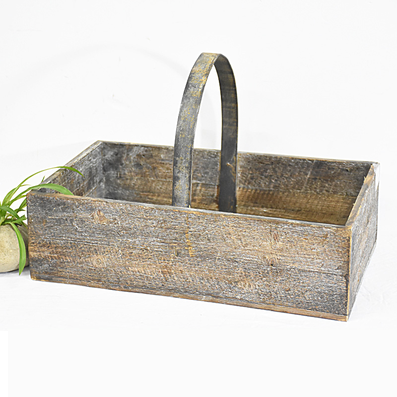 Shabby Chic French Country Farmhouse Décor Wooden Basket ... Shabby Chic French Country Farmhouse Dcor Wooden Basket