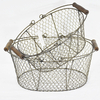  Rustic Chicken Storage Metal Wire Basket with handle