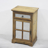 New Arrival Small Vintage Rustic Farmhouse Wooden Nightstand Cabinet with Galvanized Sheet
