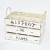Vintage Shabby Chic White Wood Crate 6 Bottles Wine Holder