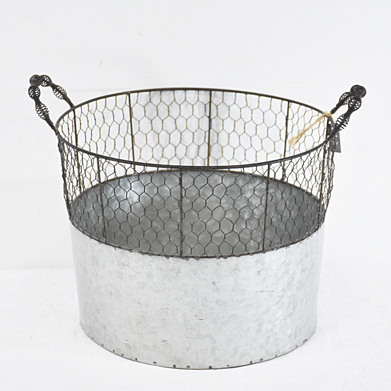 Industrial Rust Finish Chi Gray Cheap Zinc Wire Basket