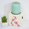 vintage handlecrafted white wooden candle holder with led decor