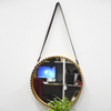 Antique French Golden Hanging Wall Mirrors Decorative with Corrugated Tin