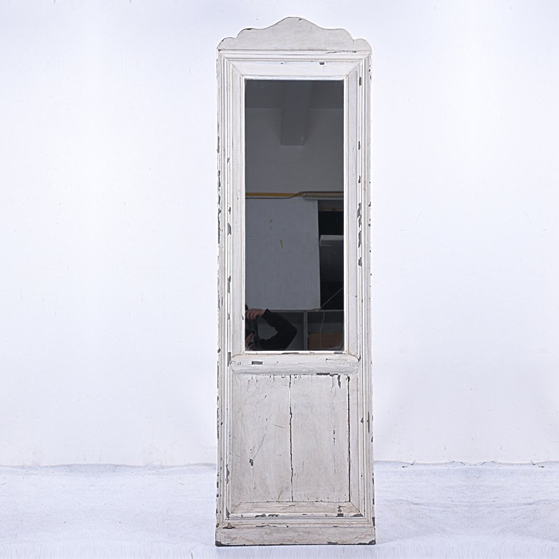 Wholesale French Shabby Chic Vintage Large White Wooden Floor Mirror