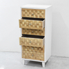 Natural Vintage Furniture Wood 6 Drawer Tall Chest of Drawers 