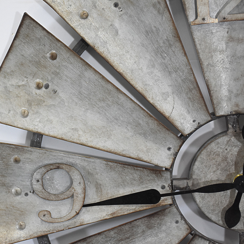 Rustic Farmhouse Antique Style Windmill Fan Wall Clock