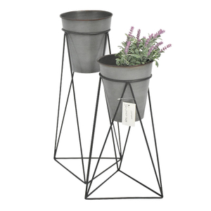 Unique geometry creative metal flower pot rack stand with plant pot