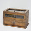 Vintage Rustic Wooden Jewelry Display Box with One Drwer