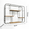 4 Tier Floating Shelves for Kitchen Bedroom Living Room, Industrial Wooden And Metal Display Wall Shelf 