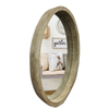 Luckywind Antique Vintage Reclaimed Wood Frame Oval Decorative Wall Mirror for Home Decor 