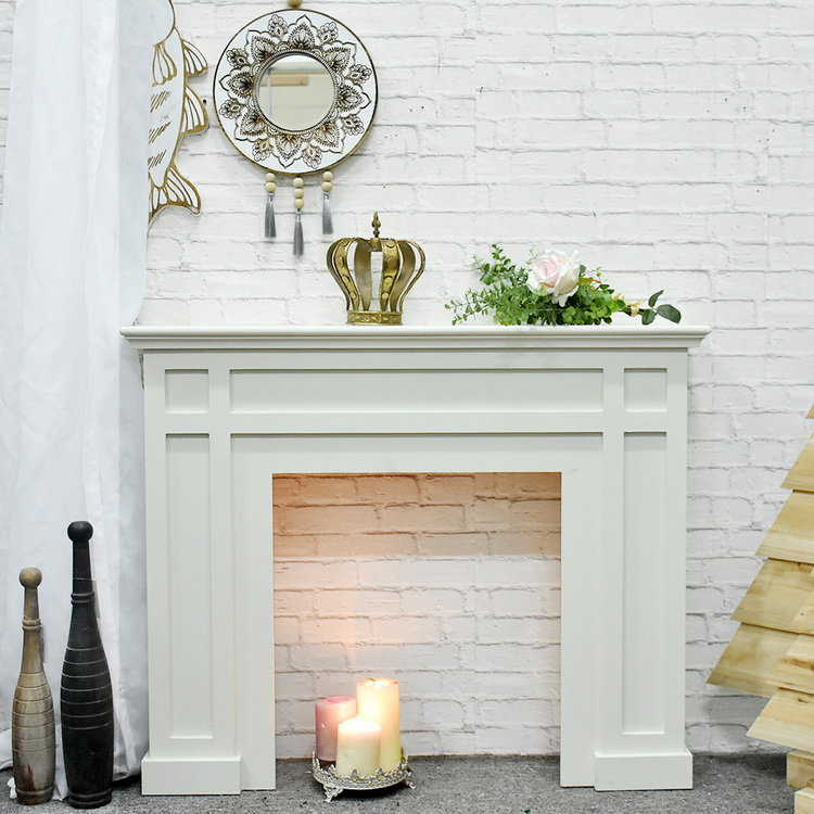 Luckywind New Design Antique Wood MDF Fireplace Mantel Surround 