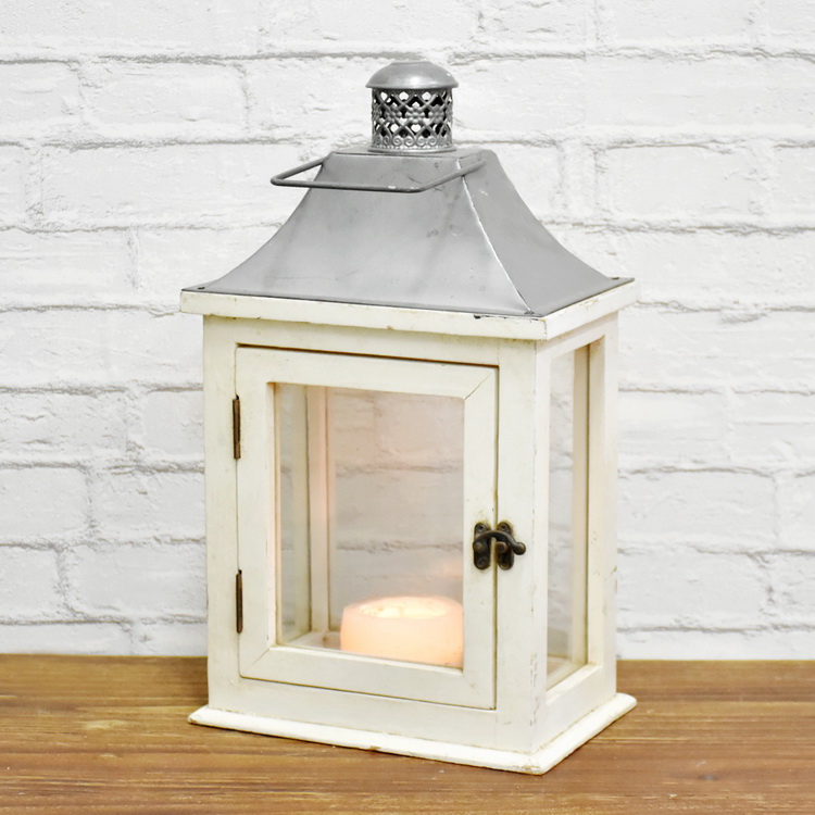 Rustic White Wooden Hurricane Candle Lantern for Wedding Or Wall Hanging, Solid Wood Lantern Wedding Table Centerpieces 