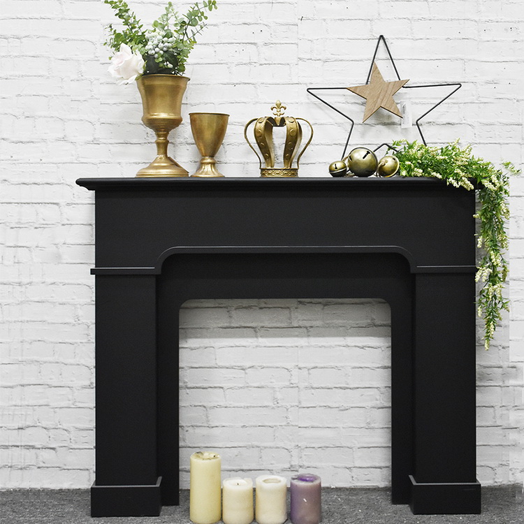 Luckywind Custom Design High Quality Indoor Used Freestanding Gas Black Wood Fireplace 